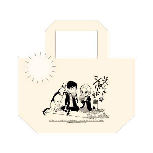 ポンポン付きランチトートバッグ／バニラ