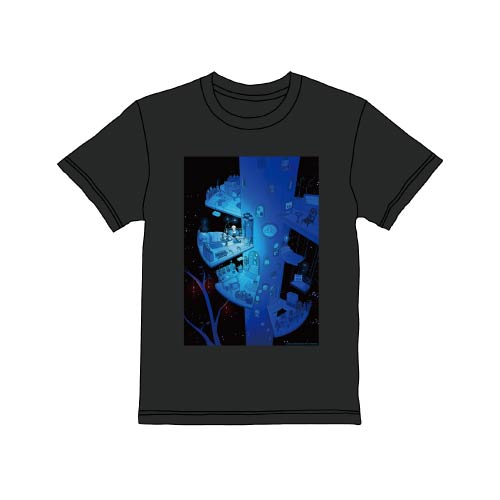 Tシャツ：B・黒／「星旅少年」